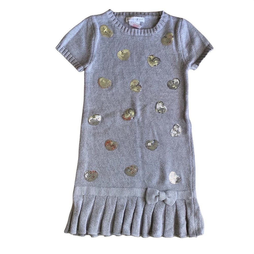 Charlestón style sequins short sleeve sweater dress baby girls size